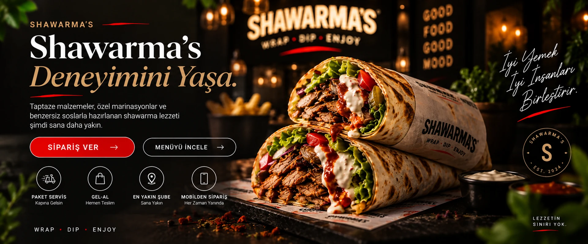 Shawarma's deneyimini yaşa ve menüyü keşfet